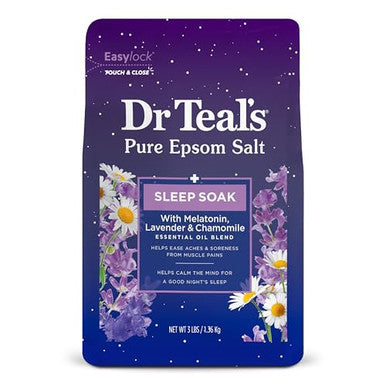 Dr Teal'S Pure Epsom Salt Soak Sleep Blend With Melatonin Lavender & Chamomile Essential Oils & Salt Soak With Pure Epsom Salt Glow & Radiance With Vitamin C & Citrus Essential Oils