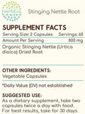 HerbEra Stinging Nettle Root 120 Capsules, 400 mg, Stinging Nettle (Urtica Dioica) Dried Root (120 Capsules)