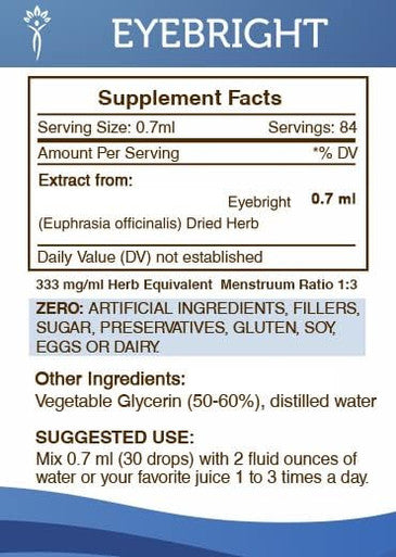 Secrets of the Tribe Eyebright Tincture Alcohol-Free Extract, High-Potency Herbal Drops, Tincture Made from Responsibly farmed Eyebright (Euphrasia officinalis) Dried Herb 2 oz