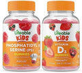 Lifeable Phosphatidylserine (Ps) Kids + Vitamin D Kids Gummies Bundle Great Tasting Vitamin Supplement Gluten Gmo Chewable Gummy