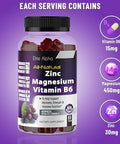 Zinc+Magnesium+Vitamin B6 Max Strength Gummies - Potent All-Natural Zinc, Magnesium, B6 For Immune Support And Muscle Energy & Recovery Elite Alpha