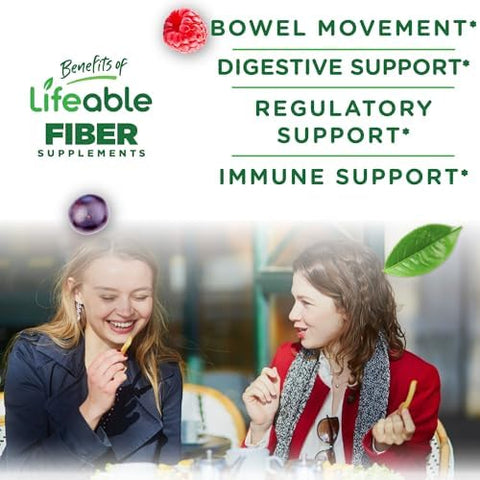 Lifeable Sugar Fiber Gummies For Adults 4G Great Tasting Fiber Supplement Gummies Keto Friendly Gluten Vegan Non Gmo Prebiotic Fiber For Digestive Health 90 Gummies