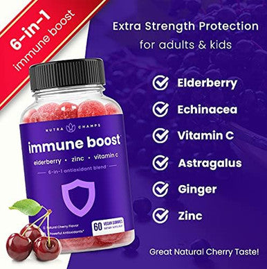 Nutrachamps (2Pack) Immune Gummies And Elderberry Gummies Bundle