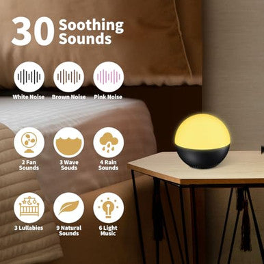 Bodyhush Portable Sound Machine White Noise Machine Night Light With 30 Relaxing Sleep Sounds 12 Color Night Lights Adjustable Brightness Rechargeable Mini Travel Sleep Machine For Baby Kid Adult