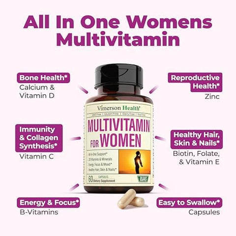 Vimerson Health Vegan Multivitamins for Vegans and Vegetarians and Multivitamin for Women