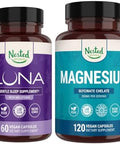 Nested Naturals Luna Sleep Aid & Magnesium Glycinate Chelate For Sleep Relaxation & Recovery (180 Capsules)