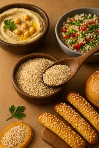Sesame Seeds Natural ÃƒÂ¢Ã¢â€šÂ¬Ã¢â‚¬Å“ 14 oz Resealable Bag ÃƒÂ¢Ã¢â€šÂ¬Ã¢â‚¬Å“ Whole Raw Unhulled Seeds for Cooking, Baking & Garnishing by Mecca Foods