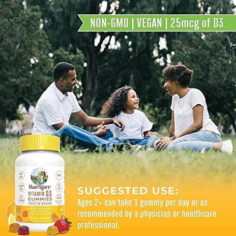 Maryruth Organics Kids Vitamin D3 Gummies and Vegan Vitamin C Gummies Bundle Supplement For Bone Strength Phosphorus And Calcium Absorption Supports Immune Function and Overall Health For Adults and Kids