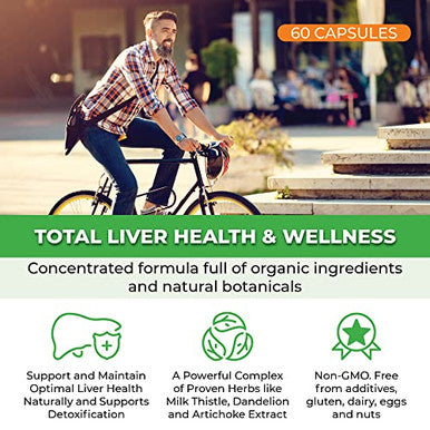 Forestleaf Liver Cleanse Detox & Repair - Fatty Liver Repair Detox Complex Supplement W/Choline Zinc Milk Thistle Dandelion Root Turmeric Burdock Artichoke - Liver Support Supplement 60 Caps