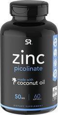 Zinc Picolinate 50mg with Organic Coconut Oil Highly Absorbable Zinc Supplement for Healthy Immune Function NonGMO Verified Gluten Soy 60 Liquid Soft gels
