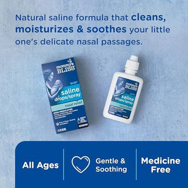 Mommy's Bliss Saline Drops Spray Nasal Relief for Newborns