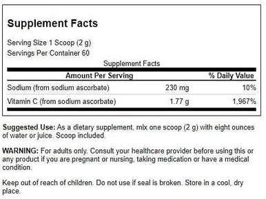 Swanson Buffered Sodium Ascorbate Vitamin C Powder 4.23 Ounce (120 g) Pwdr (2 Pack)