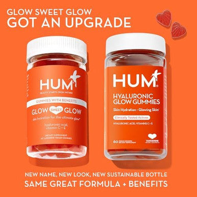 Hum Hyaluronic Glow Hydrating Skin Supplements For Supporting Collagen Production Antioxidantrich Vitamin C & E For Radiant Glowing Skin (60Count)