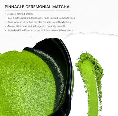 FKRO Pinnacle Okumidori Ceremonial Reserve Matcha | USDA Organic 1st Harvest Green Tea Powder from Uji Kyoto | Fresh Monthly from Japan | 30g Tin