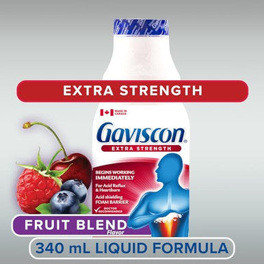Gaviscon Gaviscon Extra Strength Liquid Fruit Long-Lasting Acid Reflux And Heartburn Relief 340Ml 1 Count