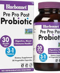 Bluebonnet Nutrition Pre Pro Post Probiotic 30 Billion Cfu Shelf Stable ÃƒÂ¢Ã¢â€šÂ¬Ã¢â‚¬Å“ For Women & Men Digestion Gut Mood Immune Of Dairy Gluten & Soy Nongmo 30 Vegetable Capsules 30 Servings