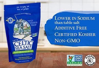 Celtic Sea Salt Fine Ground 16 Ounce (Pack of 1) Resealable Bag of Nutritious Classic Sea Salt Great for Cooking Baking Pickling Finishing and More Pantry-Friendly Gluten-