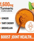 Force Factor Better Turmeric Curcumin 1600Mg With Black Pepper & Ginger Clinical Strength Joint Support Supplement Superior Absorption 120 Tablets