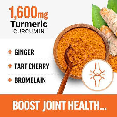 Force Factor Better Turmeric Curcumin 1600Mg With Black Pepper & Ginger Clinical Strength Joint Support Supplement Superior Absorption 120 Tablets