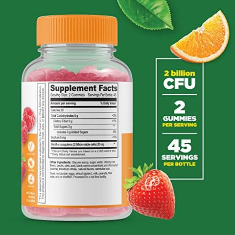 Lifeable Turmeric Curcumin + Probiotic 2 Billion Cfu Gummies Bundle Great Tasting Vitamin Supplement Gluten Gmo Chewable Gummy