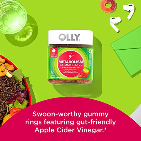 Olly Metabolism Gummy Rings 30 Count & Undeniable Beauty Gummy 60 Count & Probiotic Prebiotic Gummy 30 Count