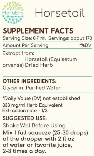 Horsetail B120 (2pcs) Alcohol-Free Herbal Extract Tincture, Concentrated Liquid Drops Natural Horsetail (Equisetum arvense) Dried Herb (2x4 fl oz)