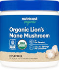 Nutricost Organic Lion'S Mane Mushroom Powder 1Lb Usda Organic