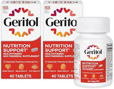 Geritol Multivitamin Supplement Contains Bvitamins Antioxidants Vitamins C E & D And Iron 27 Essential Vitamins And Minerals Gluten Nongmo No Artificial Sweeteners 40 Tablets 2 Pack