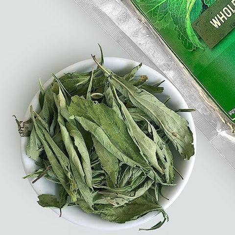 HerbaZest SunDried Stevia Leaves 6oz (170g) Premium Whole Stevia Leaf Naturally Sweeter Than Sugar ZeroCalorie Sugar Substitute Perfect for Tea Coffee and Other Beverages