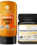MANUKA DOCTOR - MGO 30+ Multifloral SQUEEZY and MGO 525+ Monofloral Manuka Honey Value Bundle, 100% Pure New Zealand Honey. Certified. Guaranteed. RAW. Non-GMO