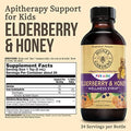 Honey Gardens Elderberry Syrup For Kids With Honey Kids Elderberry Syrup 6.4 Mg Of Elderberry Honey Syrup With Organic Raw Honey Organic Ecea Purpurea And Elderflower 24 Servings 4 Fl. Oz.