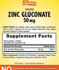 Sundance Zinc Supplement 50Mg 90 Tablets Chelated Essential Mineral Vegetarian Nongmo And Gluten
