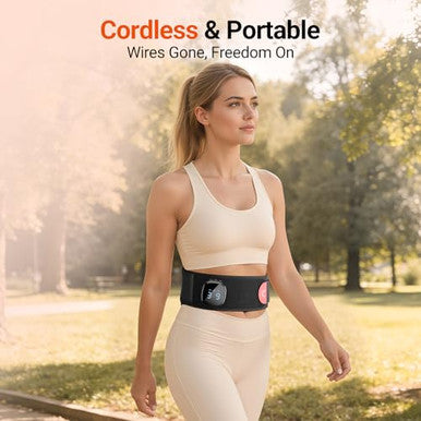 Comfytemp Cordless Red Light Therapy Massage Belt With Vibration For Back Wearable Fsa Eligible Hsa Near Infrared Lower Back Massager Portable Birthday Mothers Day s For Women Mom 660Nm & 850Nm