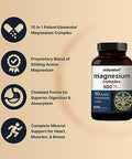 Magnesium Complex 500mg 300 Capsules 10in1 Magnesium Glycinate Citrate Malate and More Chelated Form for Easy Absorption NonGMO