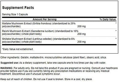 Swanson High-Potency Triple Mushroom Standardized Complex 60 Capsules (3 Pack)