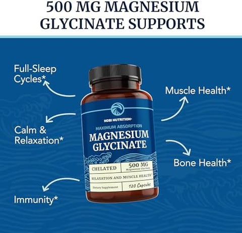 Vitamin D3 K2 and Magnesium Glycinate Supplement Bone Heart and Muscle Support with 5000 IU D3 K2 MK7 and 500mg Magnesium High Absorption Immune and Nerve Support 60 Servings Each