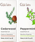 Gya Labs Cedarwood & Peppermint Essential Oil Set - Aromatherapy Grade Essential Oils Set - 2X0.34 Fl Oz - Gya Labs