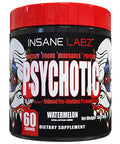 Insane Labz Psychotic High Stimulant Pre Workout Powder Extreme Lasting Energy Focus And Endurance With Beta Alanine Creatine Monohydrate Dmae 60 Srvgs Watermelon