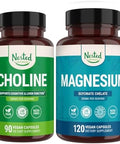 Nested Naturals Choline Bitartrate & Magnesium Glycinate Chelate Stack Relaxation Sleep Support Cognitive Performance (210 Count)