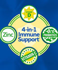 Culturelle Immune Defense Daily Probiotic For Women & Men - 28 Count, Mixed Berry Chewables With 4-In-1 Immune Support. Probiotic Vitamin C, Vitamin D, And Zinc Plus Elderberry