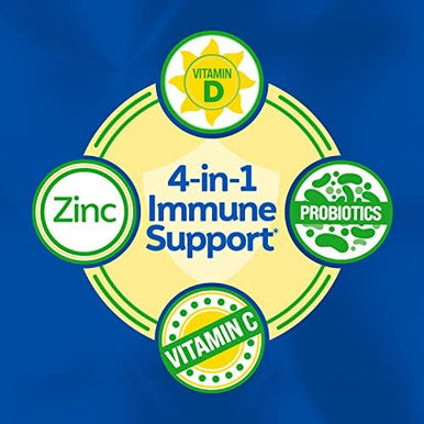 Culturelle Immune Defense Daily Probiotic For Women & Men - 28 Count, Mixed Berry Chewables With 4-In-1 Immune Support. Probiotic Vitamin C, Vitamin D, And Zinc Plus Elderberry