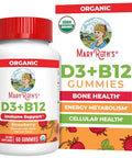 Maryruth'S Organic Vitamin D3 B12 Gummies For Ages 4 Bone Health Immune Support Energy Metabolism Cognitive Function Vegan Non-Gmo Gluten Free 60 Servings 2 Month Supply
