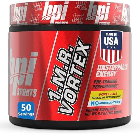 Bpi Sports 1.M.R Vortex Pre Workout Powder " High Stim Preworkout For Men & Women With Glycerol Caffeine Niacin And Herbal Extracts " Energy Focus & Endurance " Power Juice " 50 Servings