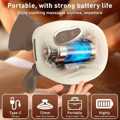 Lideeya 4D Wireless Neck And Shoulder Massager Bionic Hands Deep Tissue Shiatsu Neck Massager With 3 Relaxation Modes Portable Electric Kneading Massager For Home Office Holiday