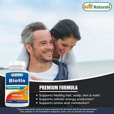 Best Naturals Biotin (Also Called Vitamin B7) 10000 Mcg 365 Tablets (365 Count (Pack Of 1))