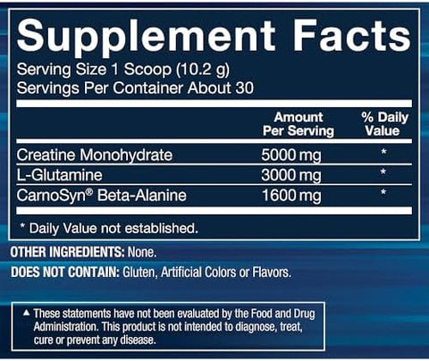 Bodytech Creatine + Glutamine With Betaalanine Advanced Performance Formula Supports Strength Recovery & Endurance (10.8 Oz 30 Servings)