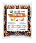 Berrilys Dried Fruit Mix, 2 Lbs, Organic, Diced Figs, Diced Apricots, White Mulberries, Sultanas, Sour Cherries, No Sugar Added, Trail Mix for Baking and Snacking