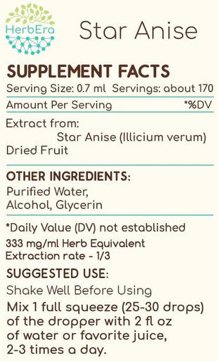 Star Anise A120(2pcs) Alcohol Herbal Extract Tincture, Super-Concentrated Star Anise (Illicium verum) (2x4 fl oz)