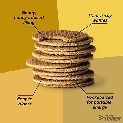Honey Stinger Organic Honey Waffle | Energy Stroopwafel for Exercise, Endurance and Performance | Sports Nutrition for Home & Gym, Pre and Post Workout | Box of 6 Waffles, 6.36 Ounce