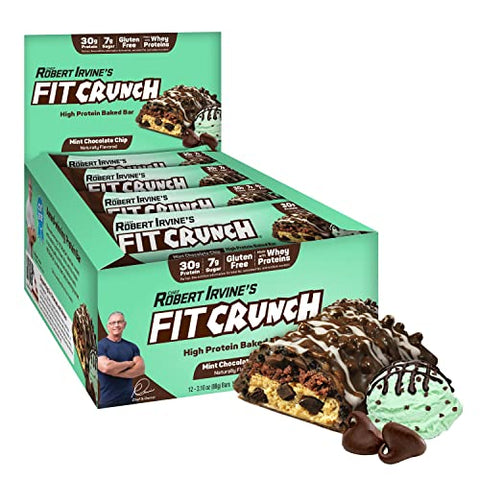 Fit Crunch Full Size Protein Bars 6Layer Baked Bar 6G Of Sugar Gluten & Soft Cake Core (12 Bars Variety Pack)